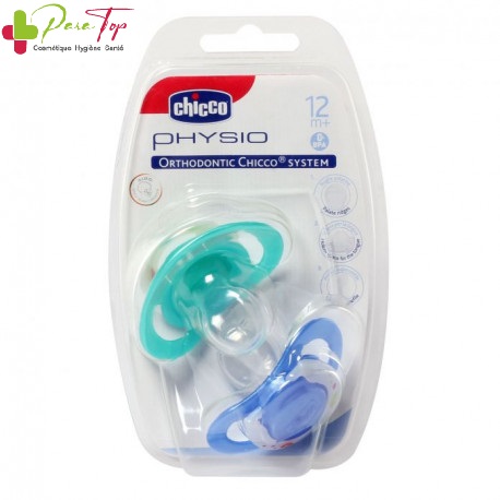 CHICCO 2 SUCETTES PHYSIO ORTHODONTIC 12M+